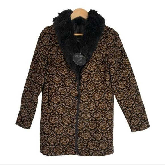 Stussy Faux fur Collared Coat Size XS - Picture 1 of 6